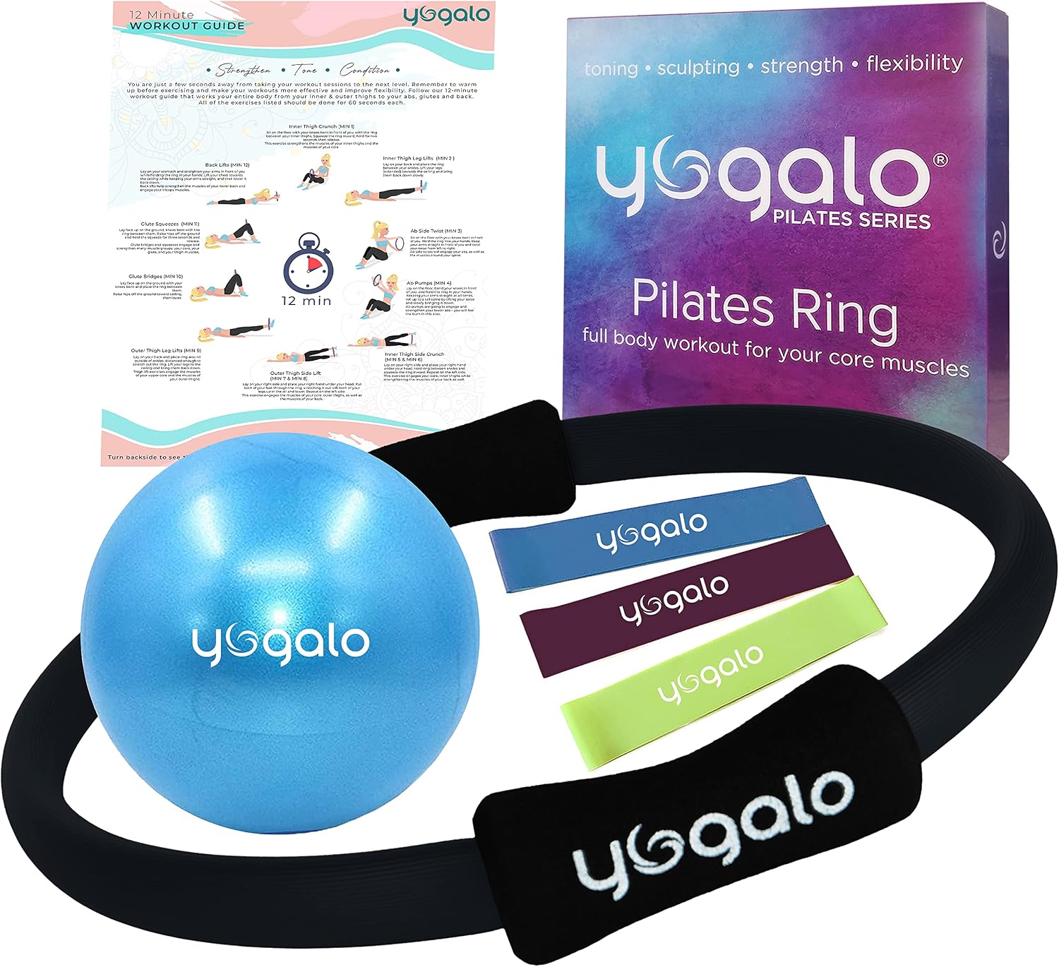 Pilates Yoga Tone - Pilates Ring & Ball Set with